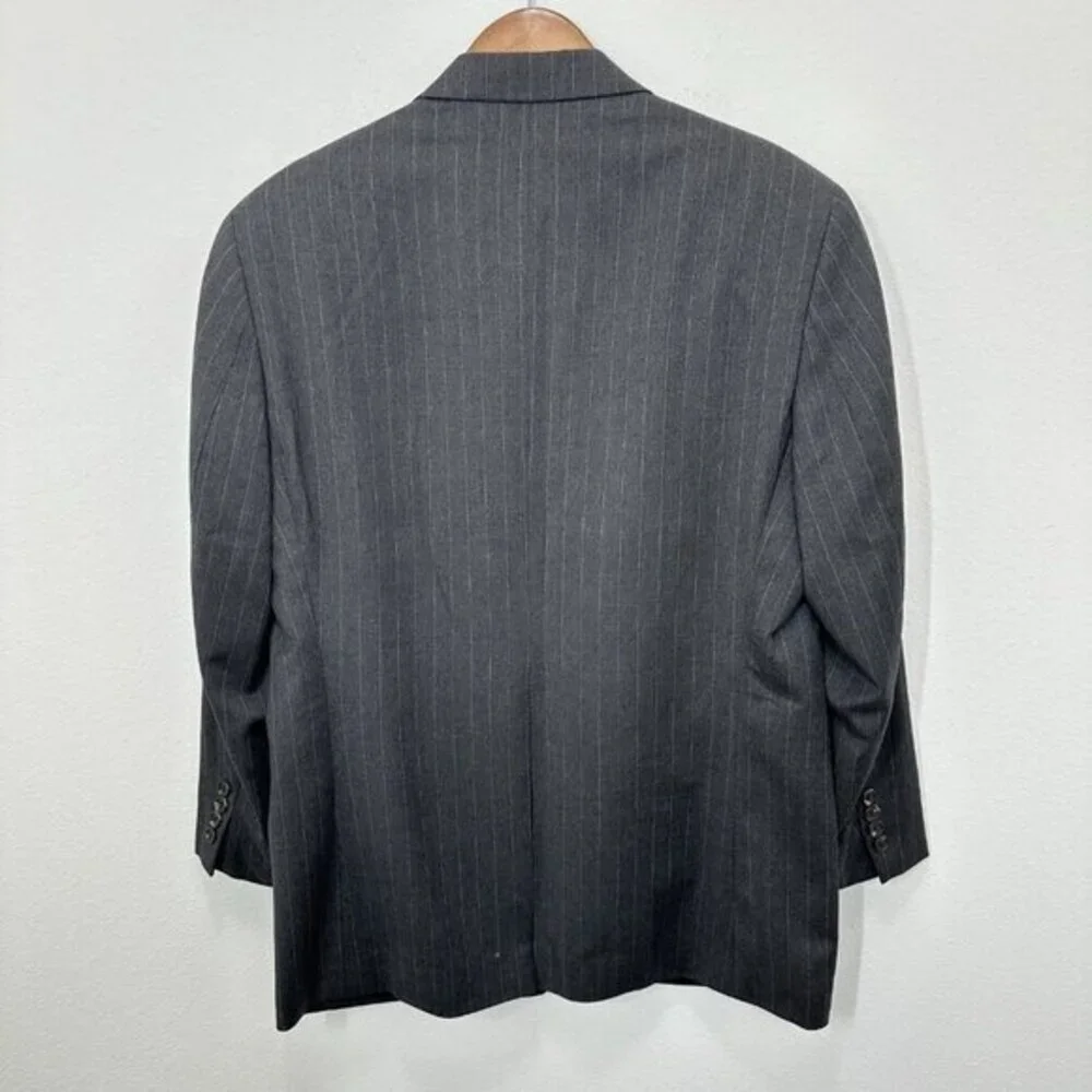 Lauren Ralph Lauren Grey Striped Sport‎ Coat Blazer Jacket Size 40S Career